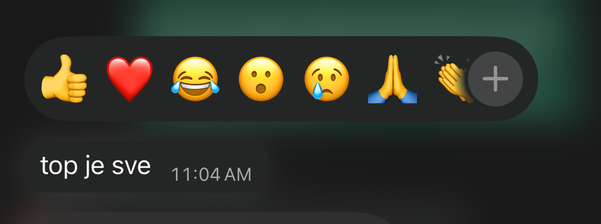 Client message: top je sve